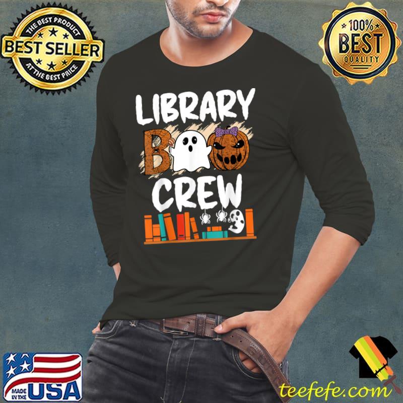 Library Boo Crew School Librarian Halloween Library Book T-Shirt Long Sleeve Tee Library Boo Crew School Librarian Halloween Library Book T-Shirt Long Sleeve Tee