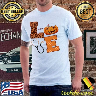 Love halloween nurse health worker halloween pattern classic  shirt
