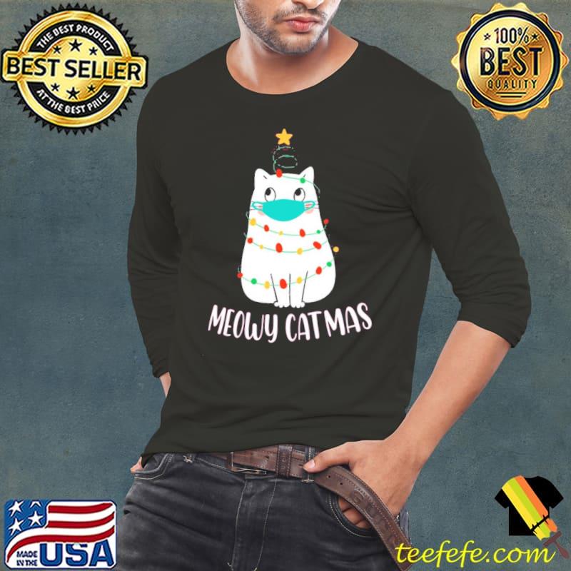 Meowy cats christmas funny quarantine cat s Long Sleeve Tee Meowy cats christmas funny quarantine cat s Long Sleeve Tee