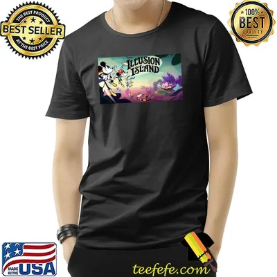 Mickey and friends in disney illusion island shirt