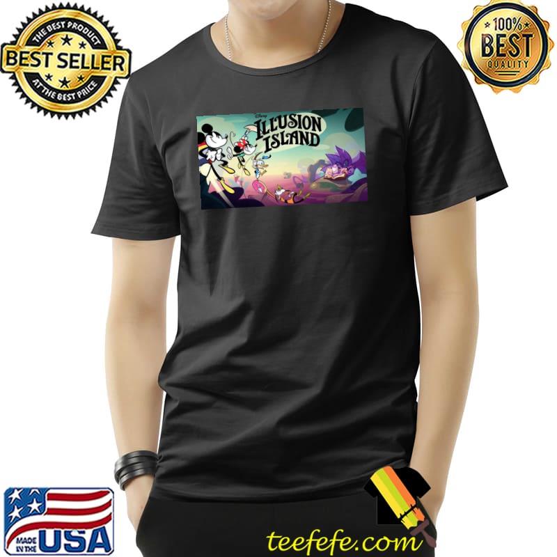 Mickey and friends in disney illusion island shirt