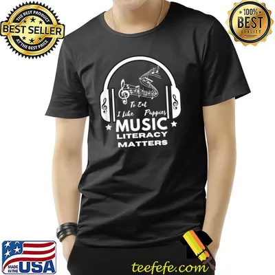 Music Literacy Matters I Like To Eat Puppies Headphone T-Shirt