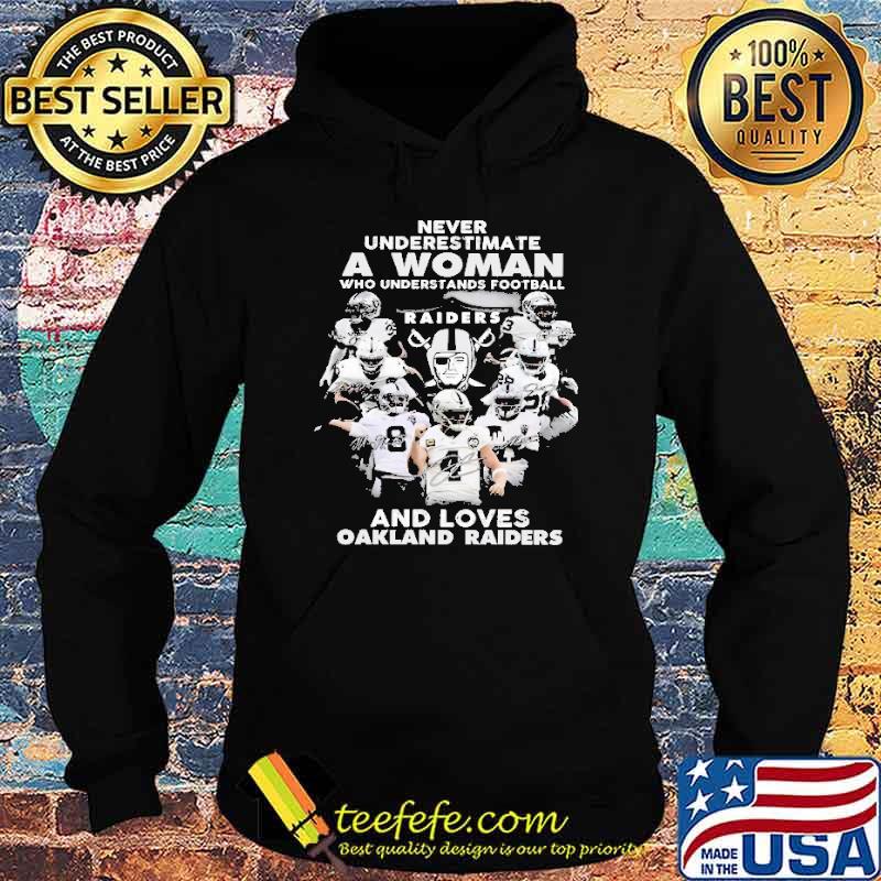 Never Underestimate A Woman Who Understands Football Raider And Loves Oakland Raiders Shirt Hoodie Never Underestimate A Woman Who Understands Football Raider And Loves Oakland Raiders Shirt Hoodie