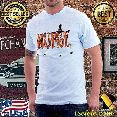 Nurse nursing cute health worker halloween pattern logo shirt