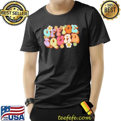 Office squad groovy hippie happy face flower classic shirt
