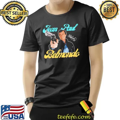 Pointing a gun rip jeanPaul belmondo shirt