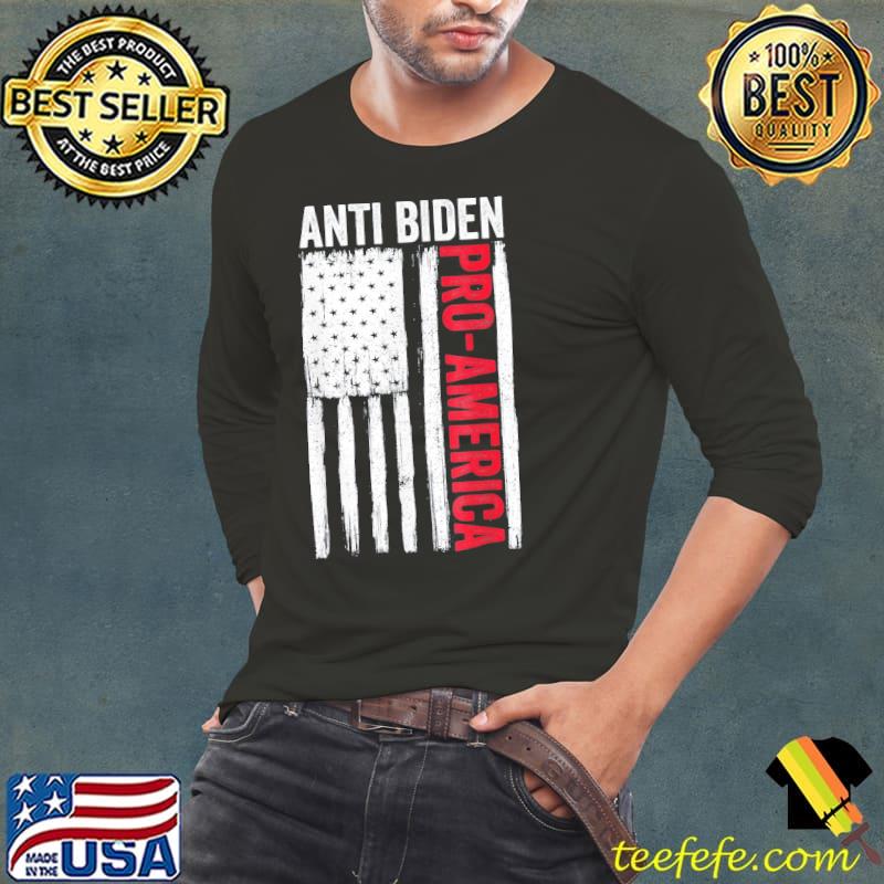 Pro America antI Biden flag usa impeach Joe Biden 2024 vote s Long Sleeve Tee Pro America antI Biden flag usa impeach Joe Biden 2024 vote s Long Sleeve Tee