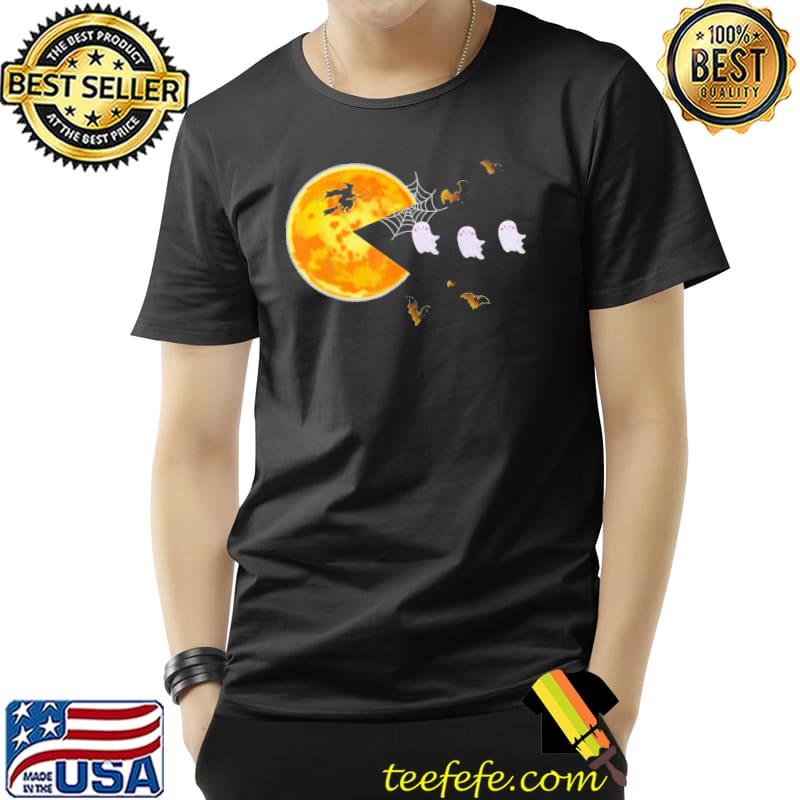 Pumpkin eating boo ghost gamer halloween trending shirt