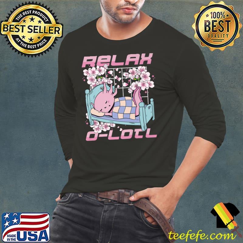Relaxolotl Sleeping Axolotl Flowers Napping T-Shirt Long Sleeve Tee Relaxolotl Sleeping Axolotl Flowers Napping T-Shirt Long Sleeve Tee