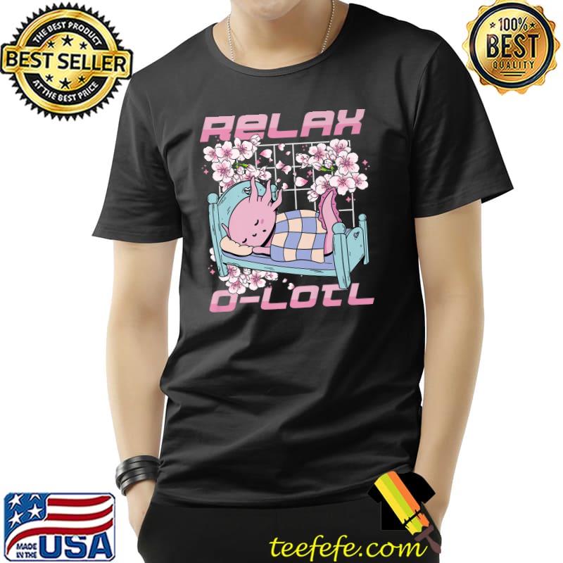 Relaxolotl Sleeping Axolotl Flowers Napping T-Shirt
