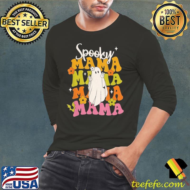Retro groovy spooky mama hippie floral spooky ghost halloween trending s Long Sleeve Tee Retro groovy spooky mama hippie floral spooky ghost halloween trending s Long Sleeve Tee