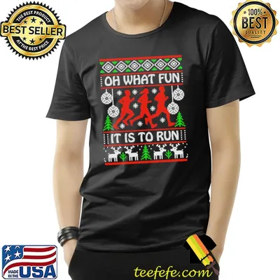 Runners oh what fun it is to run ugly knitted pattern christmas shirt