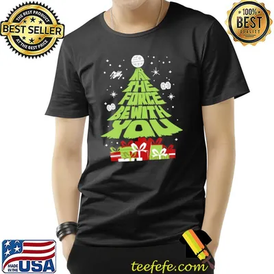 Star wars force be with you christmas tree shirt
