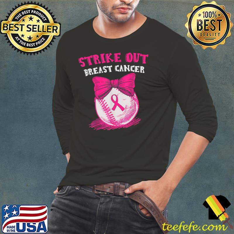 Strike Out Breast Cancer Awareness Baseball Fighters Ribbon Pink T