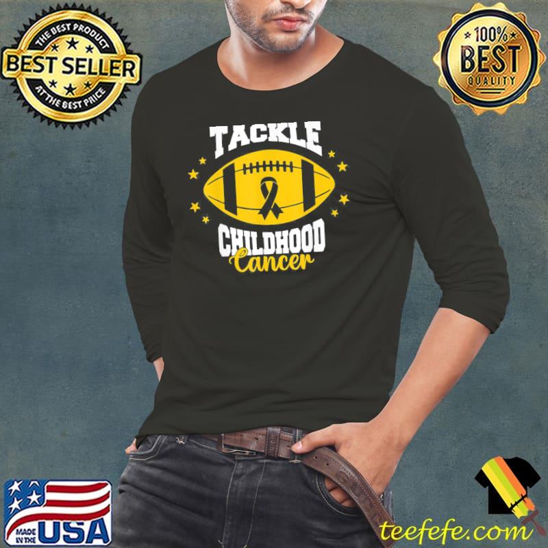 Tackle childhood cancer awareness Football gold ribbon classic s Long Sleeve Tee Tackle childhood cancer awareness Football gold ribbon classic s Long Sleeve Tee