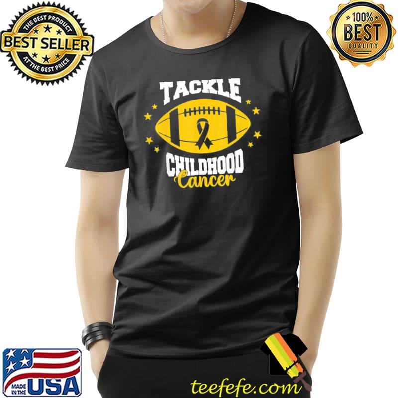 Tackle childhood cancer awareness Football gold ribbon classic shirt Tackle childhood cancer awareness Football gold ribbon classic shirt