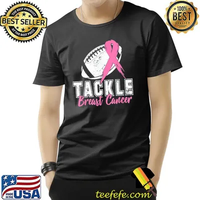 Tackle Football pink ribbon breast cancer awareness shirt