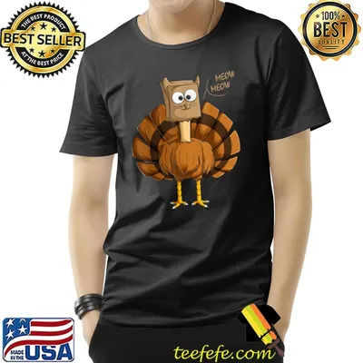Thanksgiving Fake Cat Turkey Meow T-Shirt