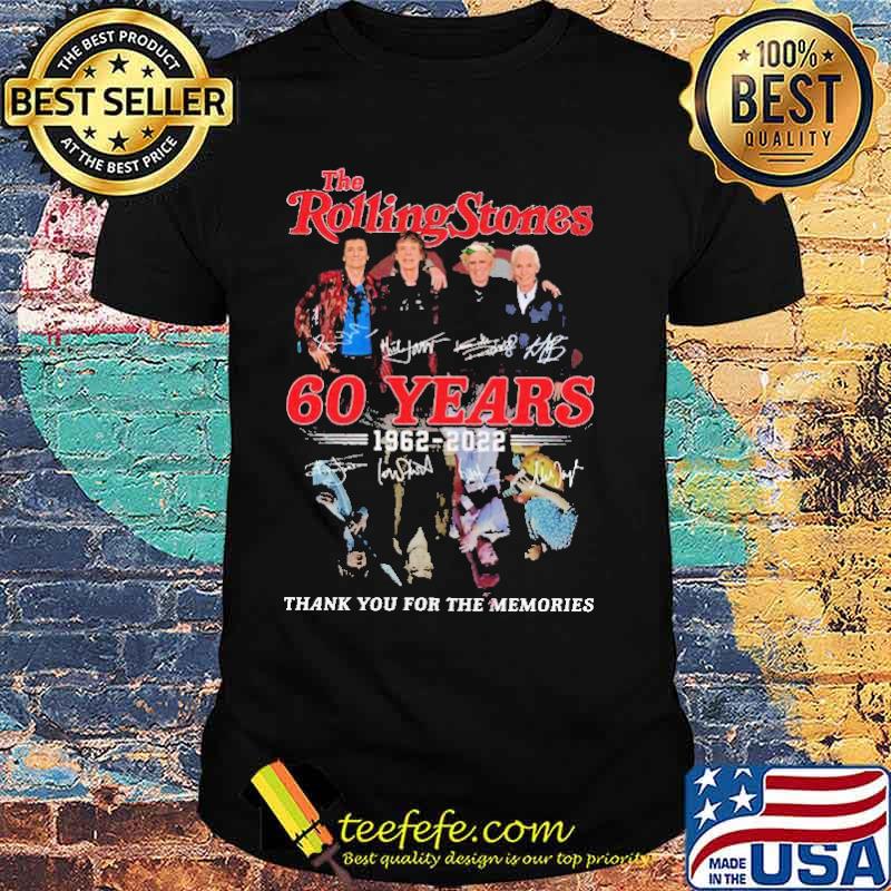 The rolling stones 60 years thank for memories signatures shirt