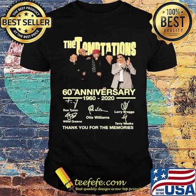 The Temptations 60th Anniversary 1960 2020 Thank You For The Memories Shirt