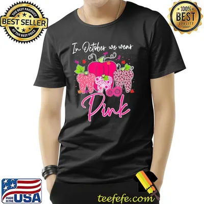 Tooth in october we wear pink breast cancer awareness dental shirt