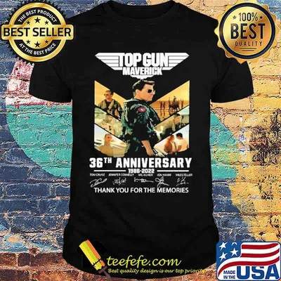 Top gun maverick 36th anniversary thank for memories signatures shirt