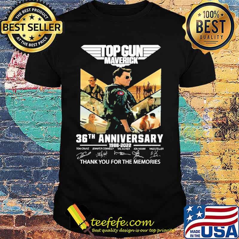 Top gun maverick 36th anniversary thank for memories signatures shirt
