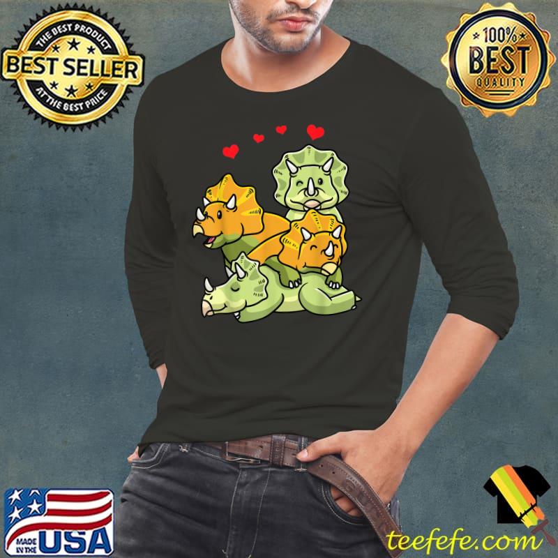 Triceratops Horridus Dinosaurs Dino Hearts T-Shirt Long Sleeve Tee Triceratops Horridus Dinosaurs Dino Hearts T-Shirt Long Sleeve Tee