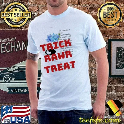 Trick rawr treat halloween dinosaur trex classic shirt