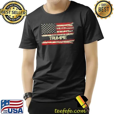 Trumpie Anti Biden American Flag Retro T-Shirt