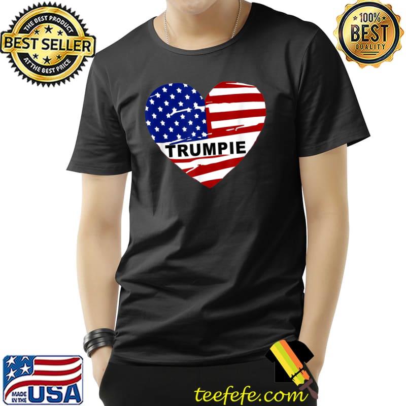 Trumpie Anti Biden Rally Wear Usa Flag Heart Vintage T-Shirt