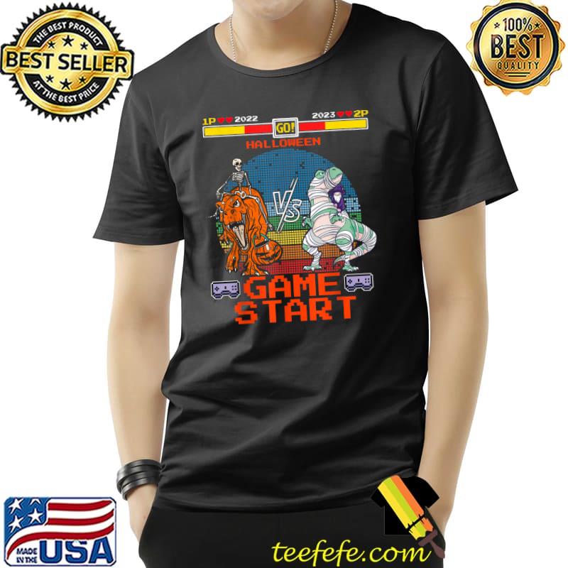 Video Game Halloween T-Rex Skeleton Mummy Halloween Gamer T-Shirt Video Game Halloween T-Rex Skeleton Mummy Halloween Gamer T-Shirt
