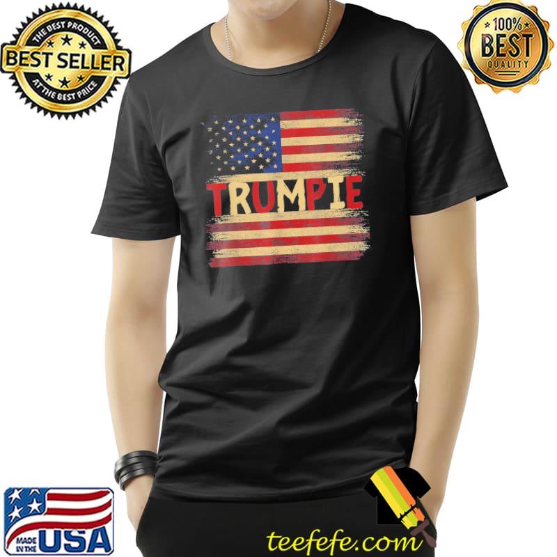 Vintage American flag trumpie antI Biden shirt