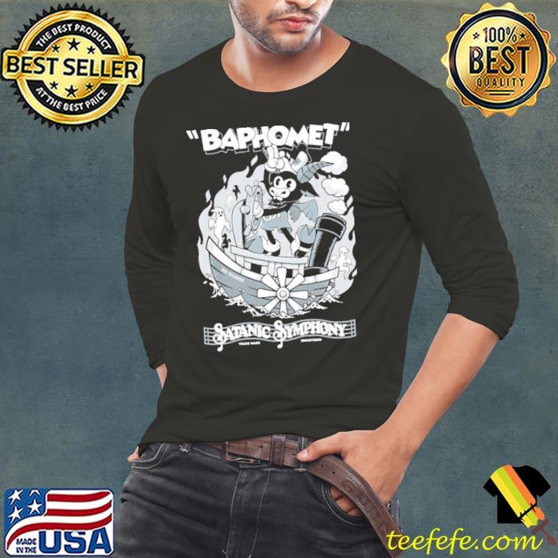 Vintage cartoon baphomet steamboat baphy occult satanic symphony halloween illustration classic s Long Sleeve Tee Vintage cartoon baphomet steamboat baphy occult satanic symphony halloween illustration classic s Long Sleeve Tee