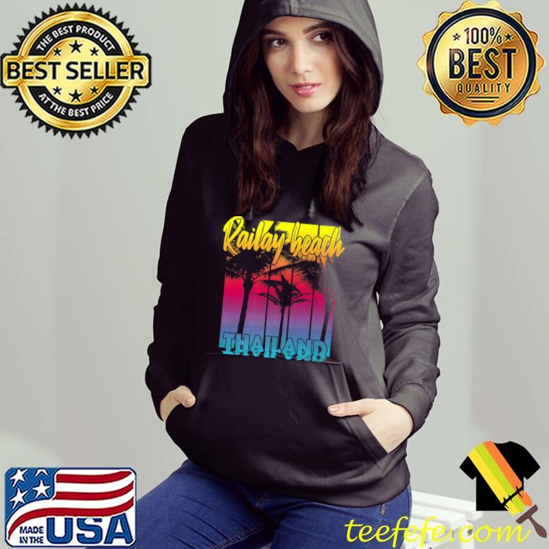 Vintage Railay Beach Thailand Palm Tree T-Shirt Hoodie Vintage Railay Beach Thailand Palm Tree T-Shirt Hoodie