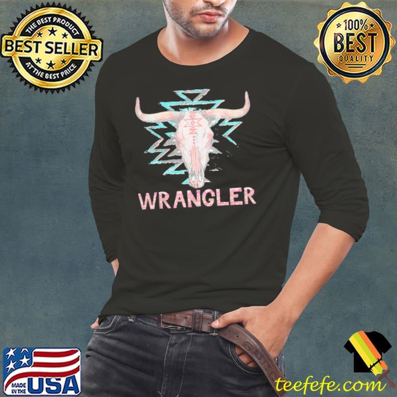 Vintage rodeo wrangler western cow skull cute outfit cowboy s Long Sleeve Tee Vintage rodeo wrangler western cow skull cute outfit cowboy s Long Sleeve Tee