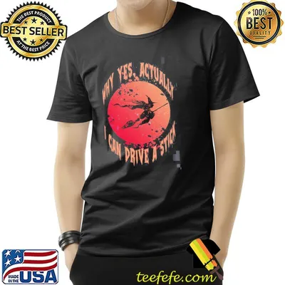 Why yes actually I can drive a stick halloween witch moon funny trending classic shirt
