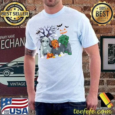 Witch Schnoodle Dog Lovers Halloween Costume Family Pumpkins Bats T-Shirt