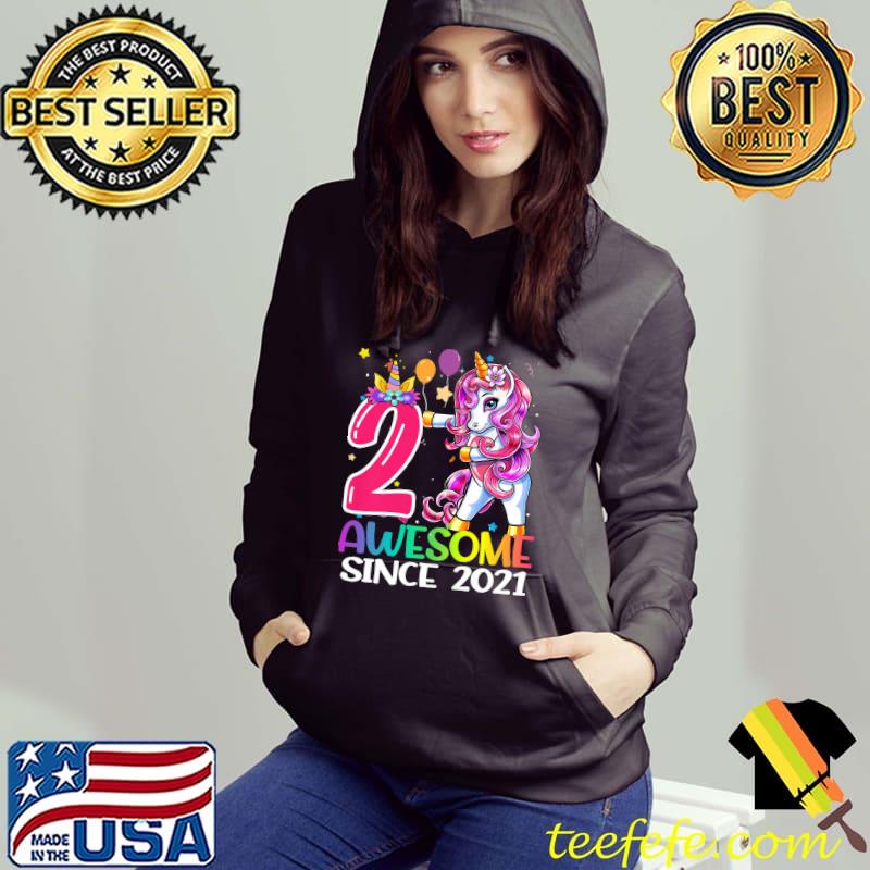 2 Awesome Since 2021 2nd Birthday Unicorn Flossing Tye Die T-Shirt Hoodie 2 Awesome Since 2021 2nd Birthday Unicorn Flossing Tye Die T-Shirt Hoodie