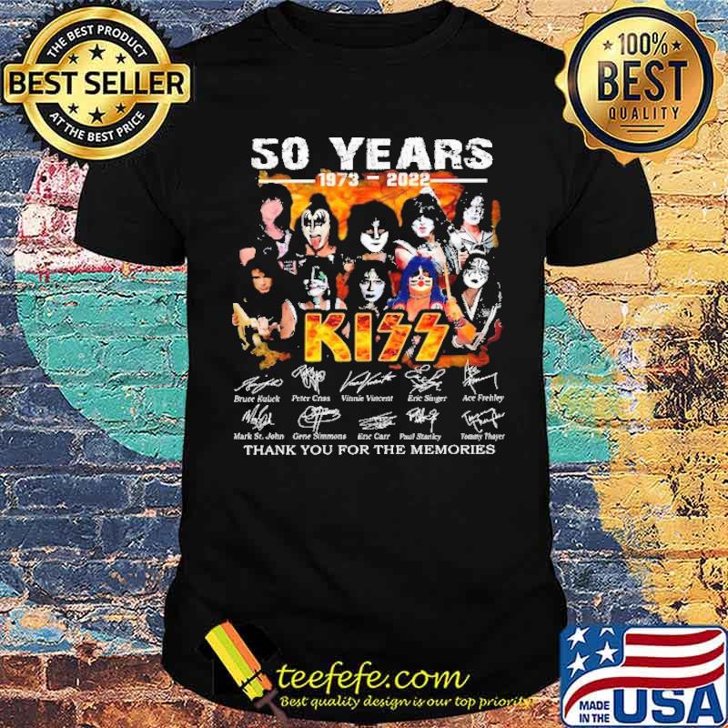 50 Years 1973 2022 Kiss Thank You For The Memories Shirt