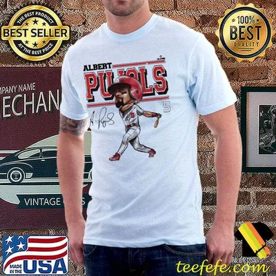 Albert pujols st. louis baseball albert pujols st. louis cartoon wht shirt