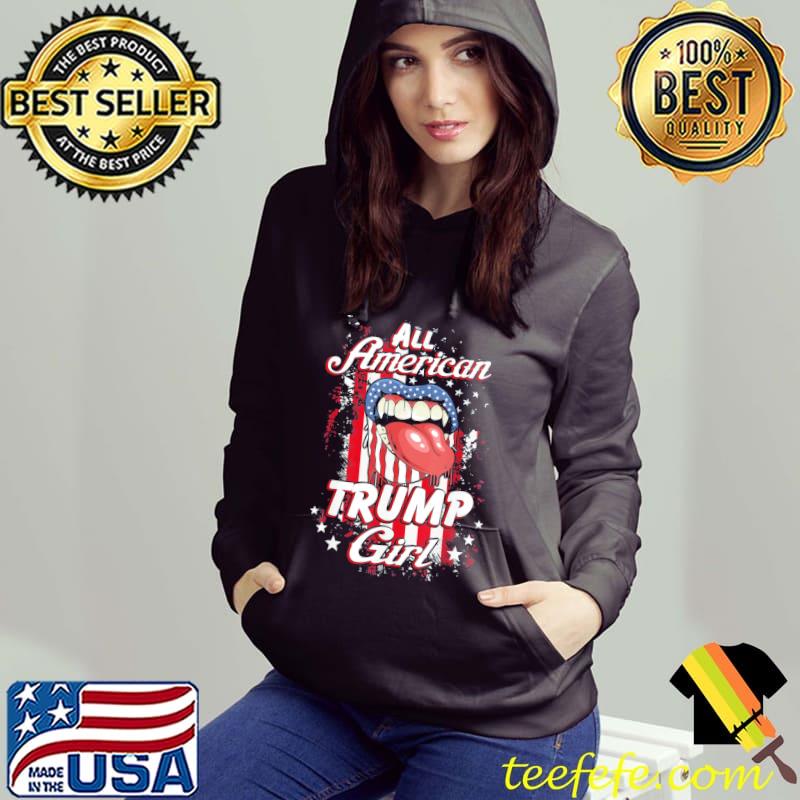 All American Trump girl 2024 election campaign flag s Hoodie All American Trump girl 2024 election campaign flag s Hoodie