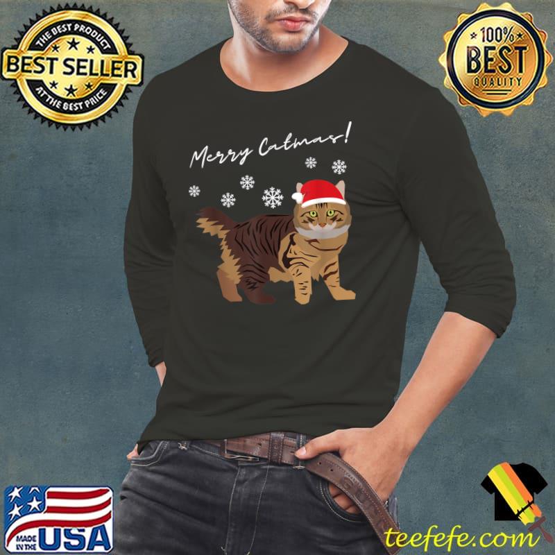 American Bobtail Cat Merry Catmas Christmas Cat Lovers T-Shirt Long Sleeve Tee American Bobtail Cat Merry Catmas Christmas Cat Lovers T-Shirt Long Sleeve Tee