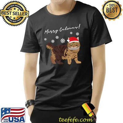 American Bobtail Cat Merry Catmas Christmas Cat Lovers T-Shirt