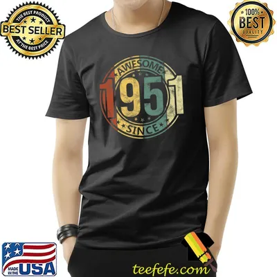 Awesome Since 1051 Vintage Birthday Stars T-Shirt