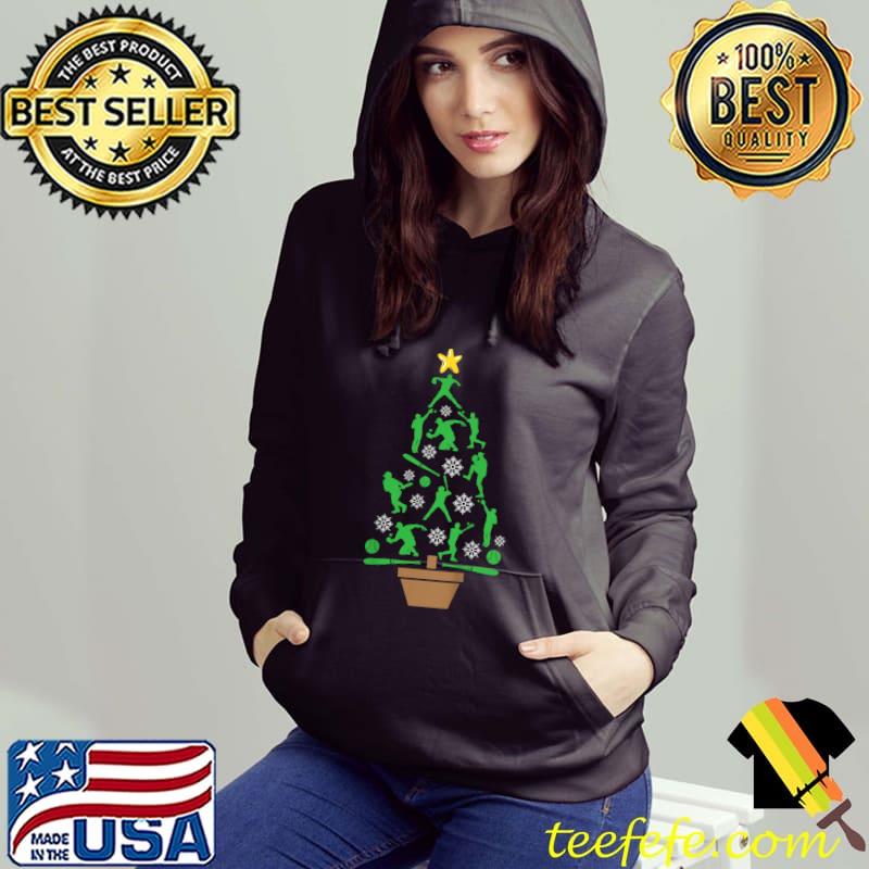 Baseball Player Christmas Tree T-Shirt Hoodie Baseball Player Christmas Tree T-Shirt Hoodie