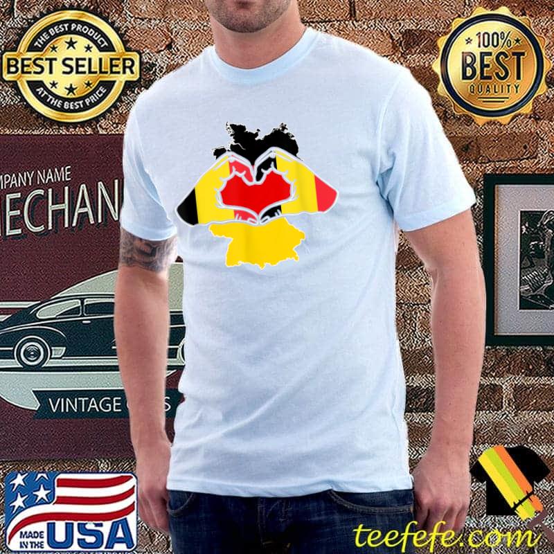 Belgium's love for the flag of germany hand heart T-Shirt