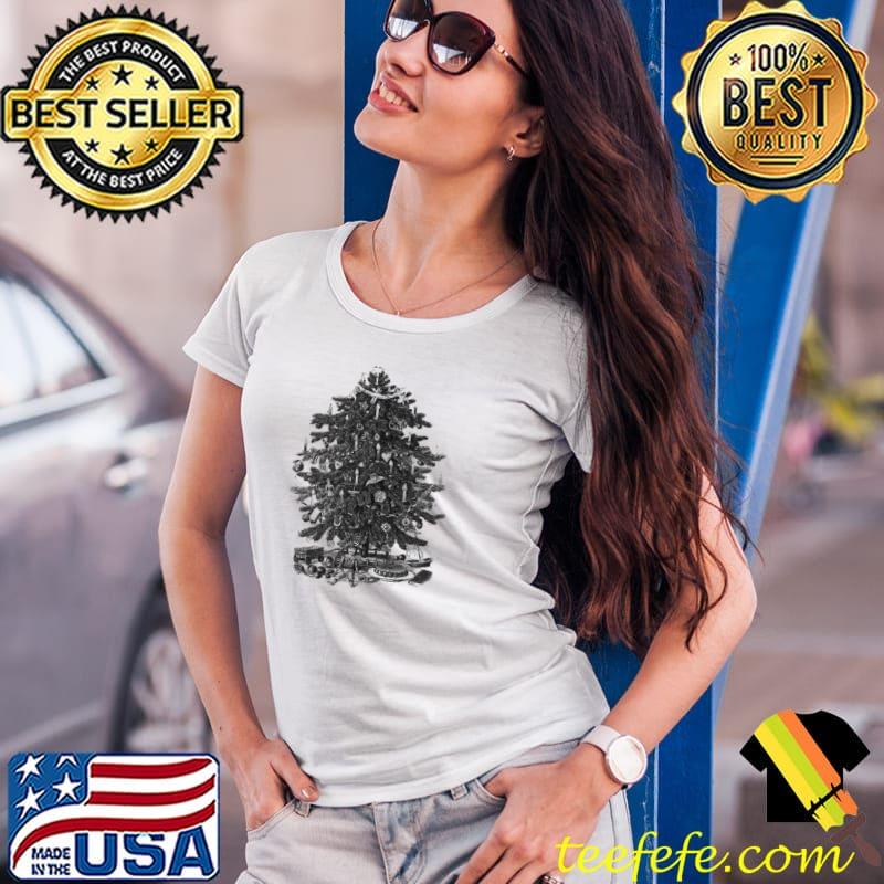 Black art christmas tree with ornaments and toys s Ladies Tee Black art christmas tree with ornaments and toys s Ladies Tee