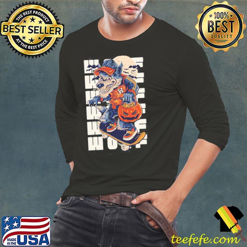Black beige navy illustrated werewolf s Long Sleeve Tee Black beige navy illustrated werewolf s Long Sleeve Tee
