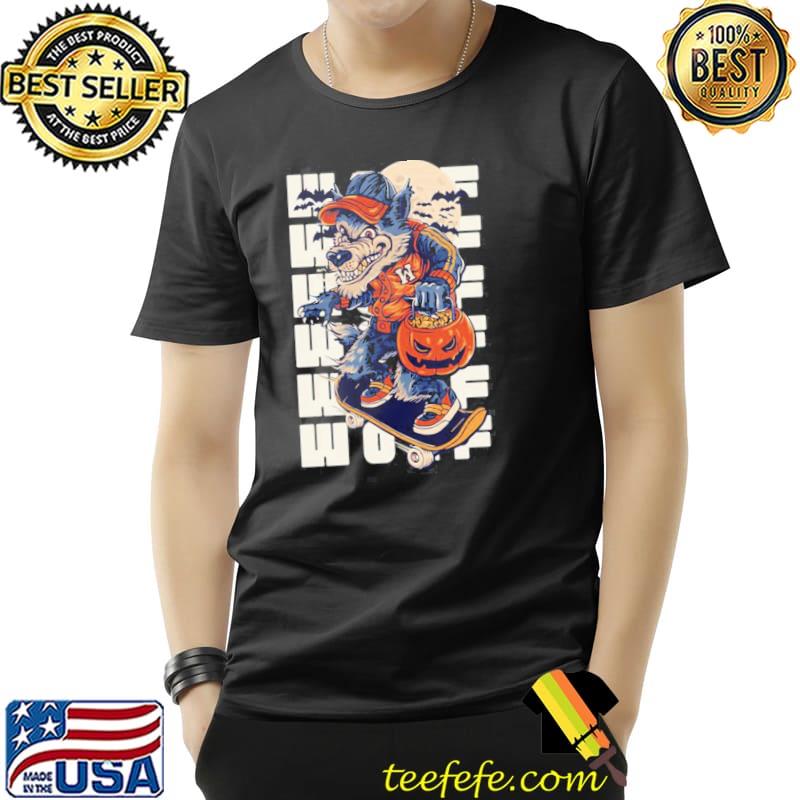 Black beige navy illustrated werewolf shirt Black beige navy illustrated werewolf shirt